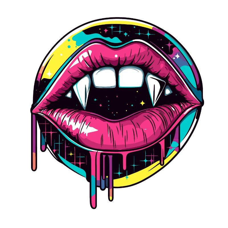 Vampire Lips Halloween 90s Vaporwave