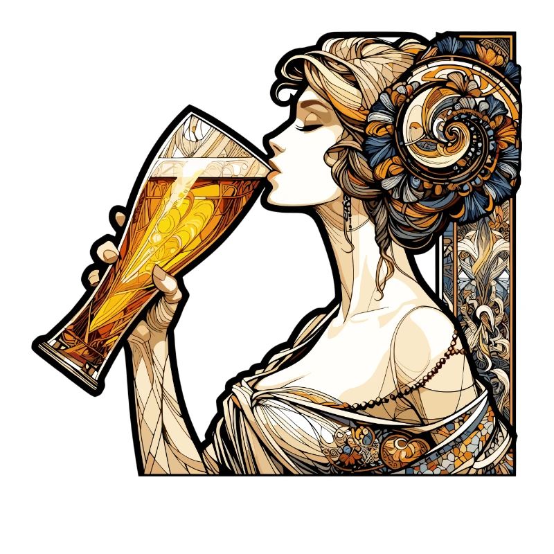 Frau trinkt Bier Geschenk