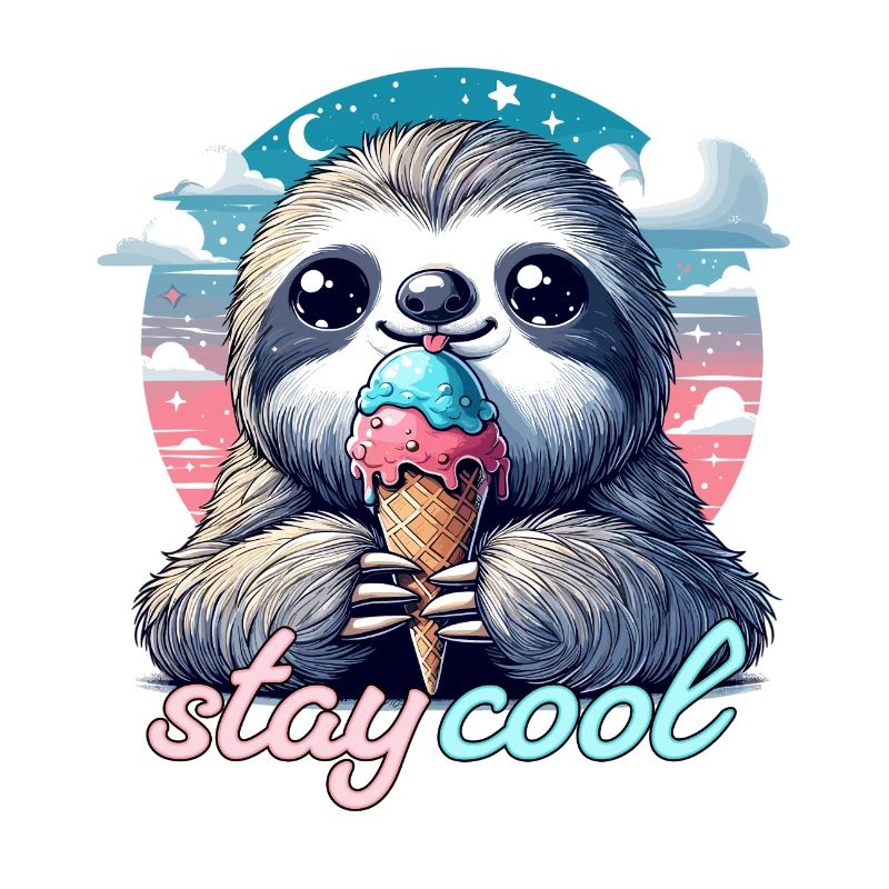 Bleib cool süßes Faultier mit Eis Geschenk