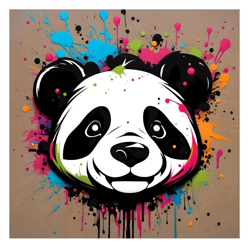 Porträt eines Pandas in Graffiti