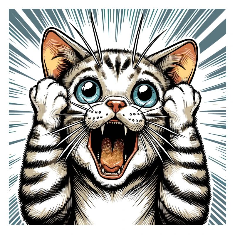 Geschockte Katze Katzen Geschenk