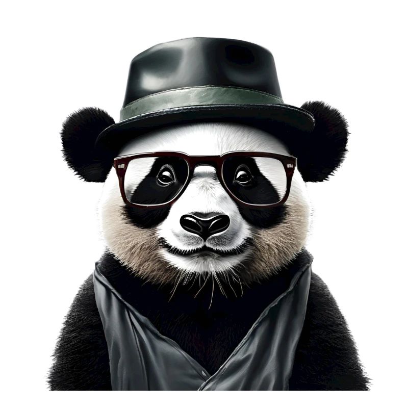 Panda élégant avec accessoires