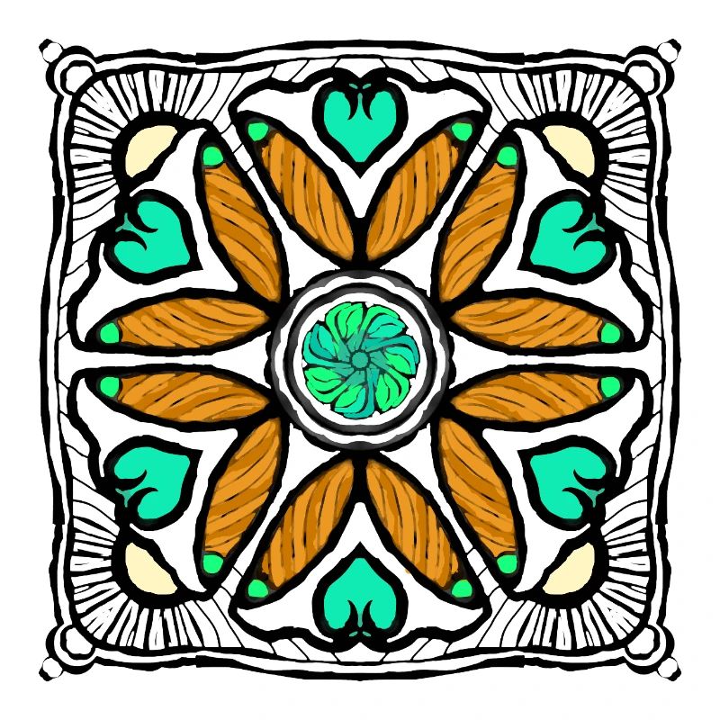 Fleur pop art avec des coeurs