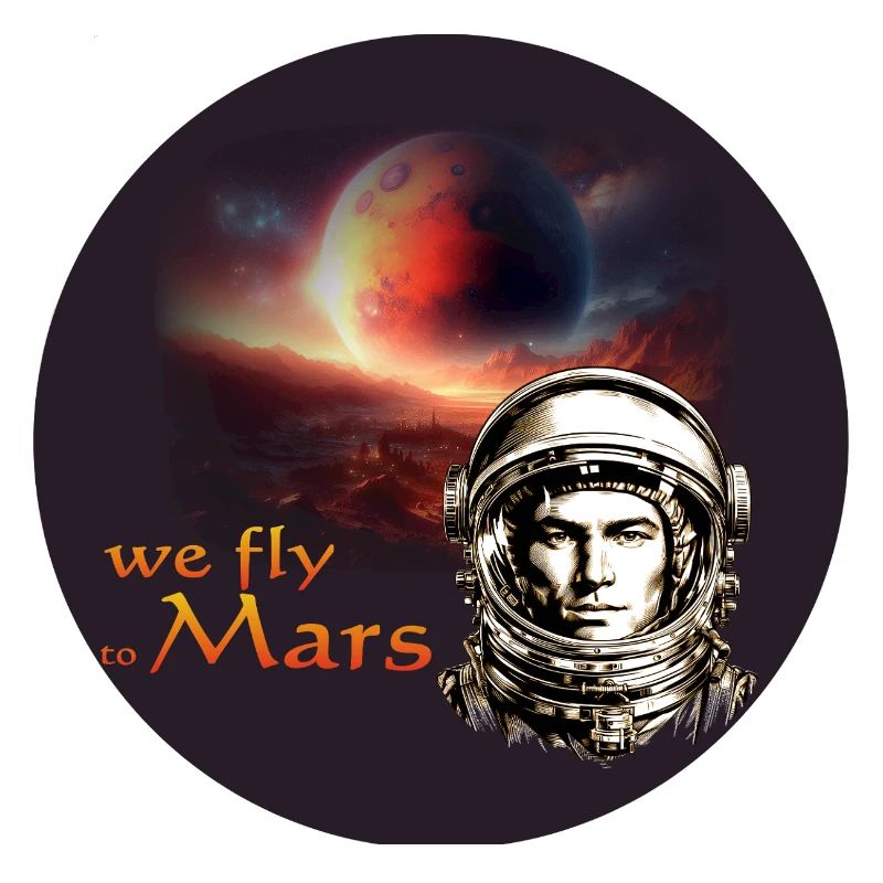 Vol sur Mars Astronaute rétro