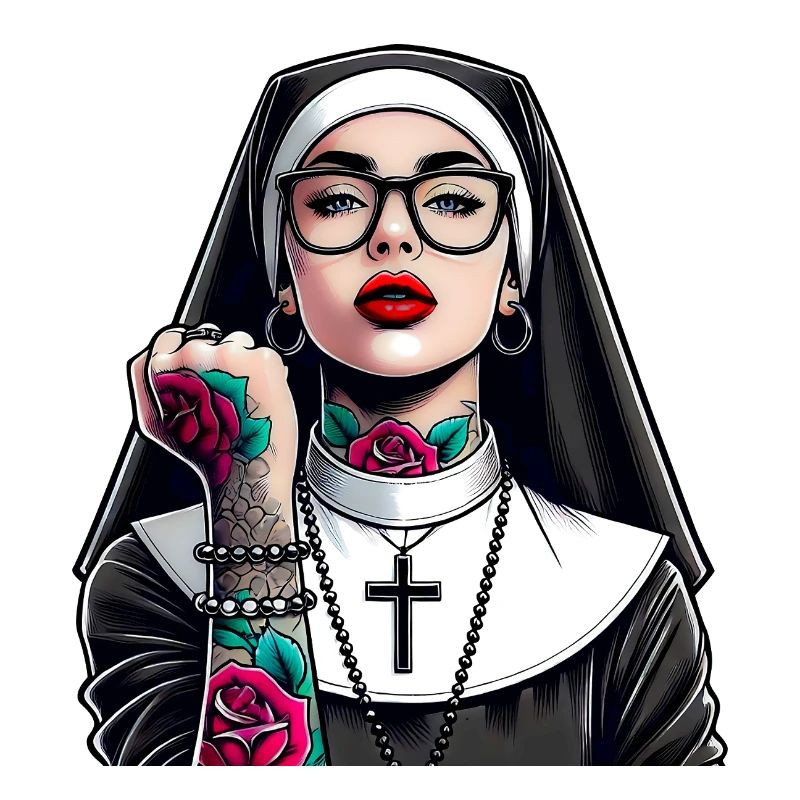 Religieuse avec tatouage