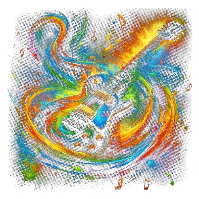 Expression de guitare colorée