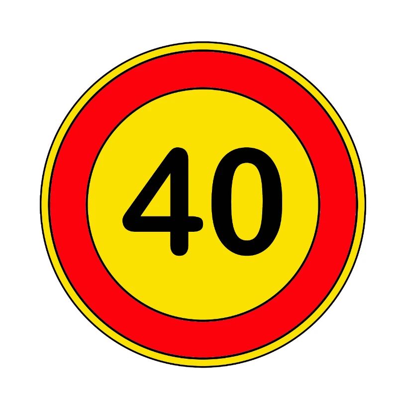 40e anniversaire, 40 ans, panneau de signalisation jaune