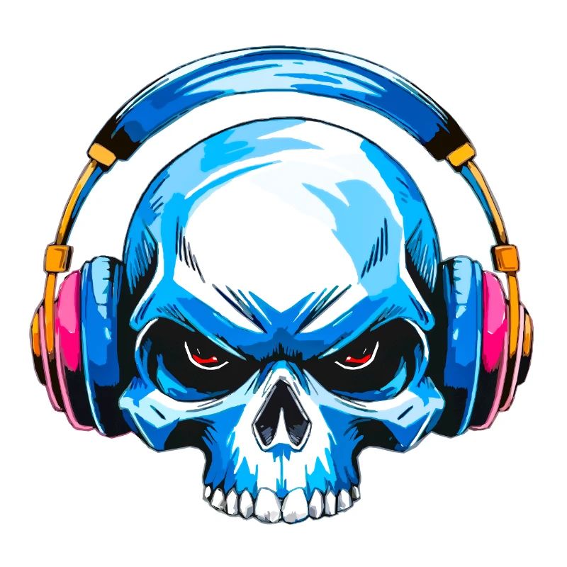Skull mit kopfhörer