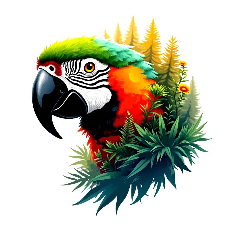 Bunter Ara und Dschungel: Exotisches und lebendiges Design