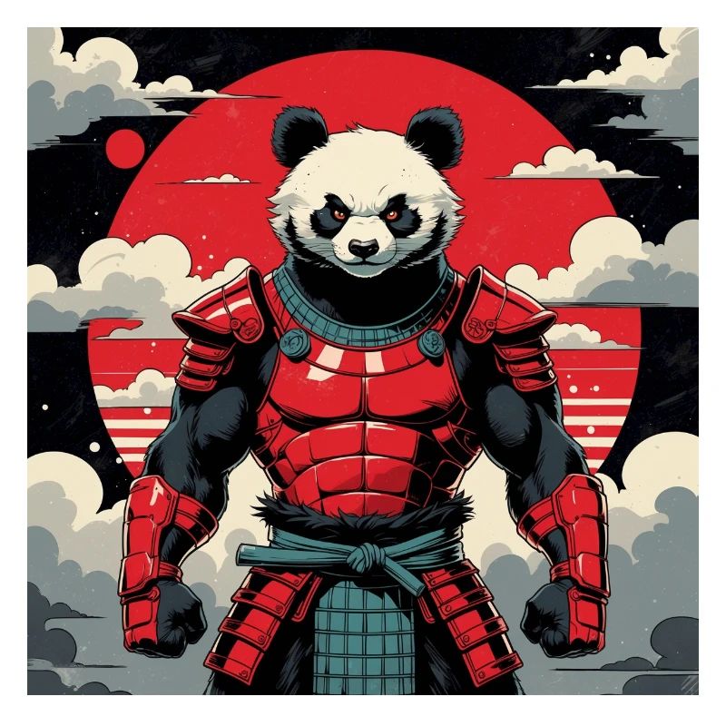 Samurai Panda Krieger