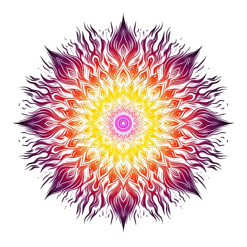 Mandala de feu psychédélique