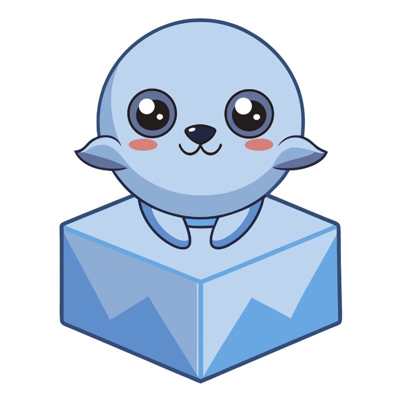 Bébé phoque pixel sur un glaçon