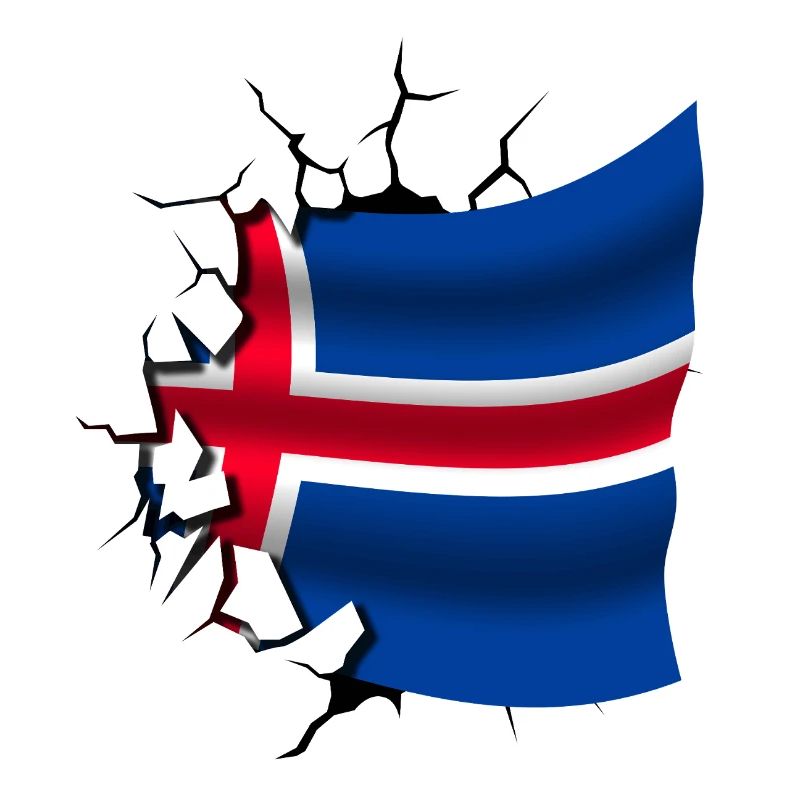 Drapeau de l’Islande - Islande - Drapeau Broken Design
