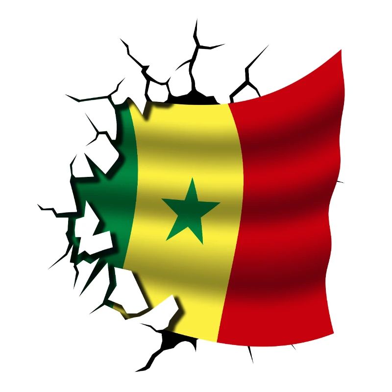 Drapeau du Sénégal - Sénégal - Drapeau Broken Design