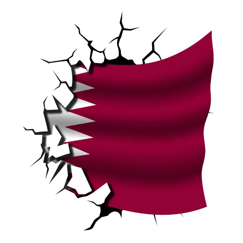 Drapeau du Qatar - Qatar - Drapeau Broken Design