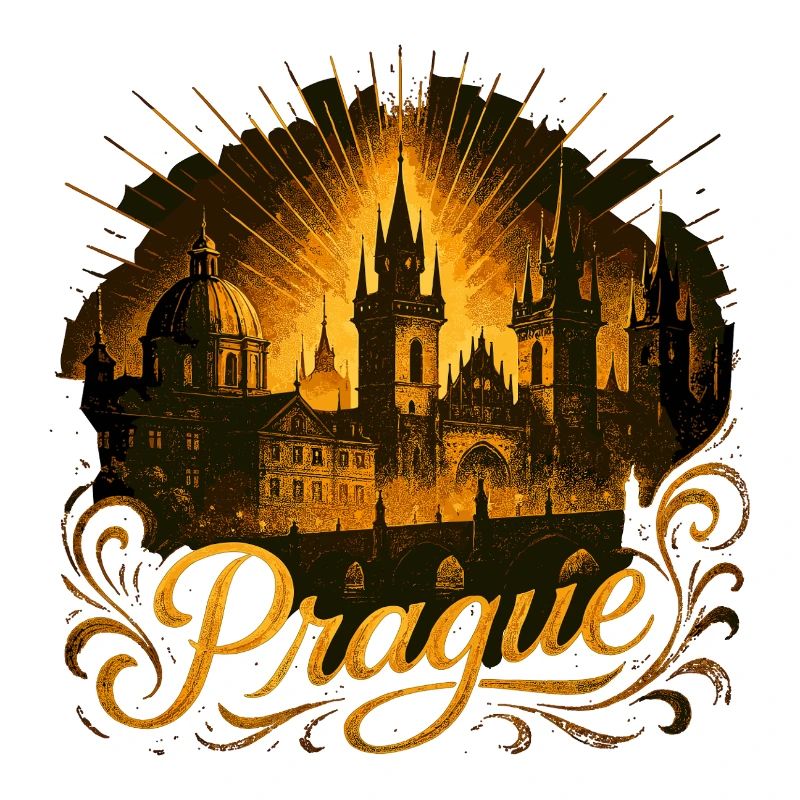 Prague Capitale République tchèque Cadeau d’or
