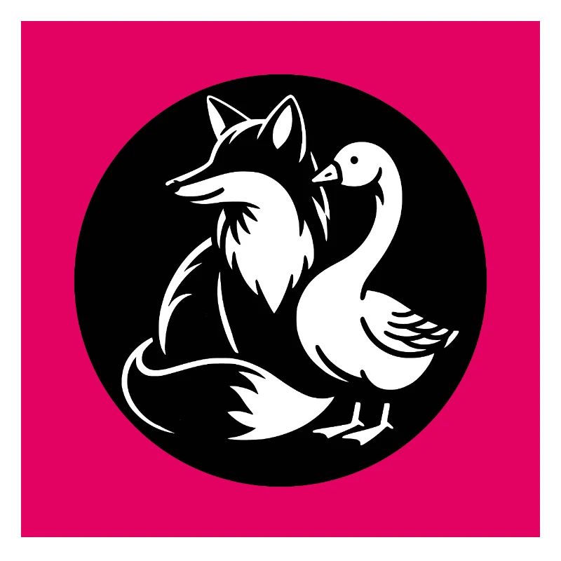 Fox and goose in friendship