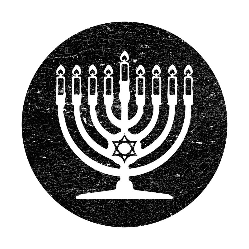 Menorah de Hanoukka chandelier dans cercle noir