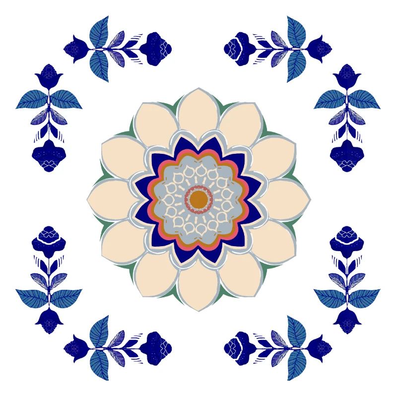 Retro Blossoms Tile