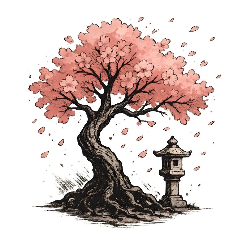 Conception d’arbre de cerisier japonais en fleurs