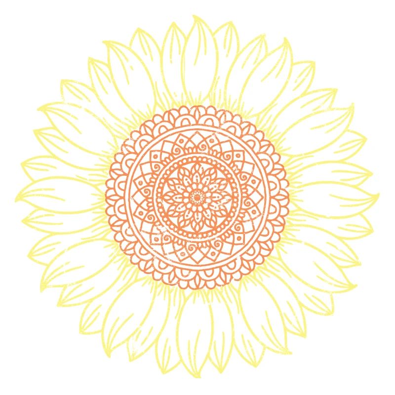 Conception complexe de mandala tournesol