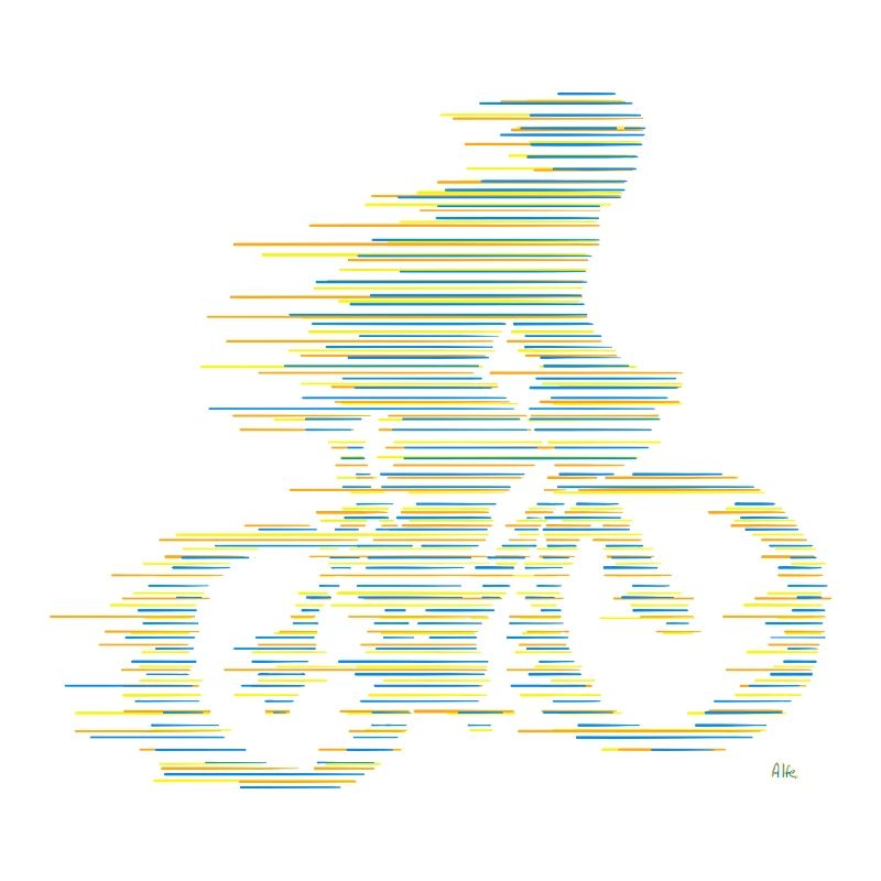Lignes de vélo de route Idée cadeau de vélo coloré
