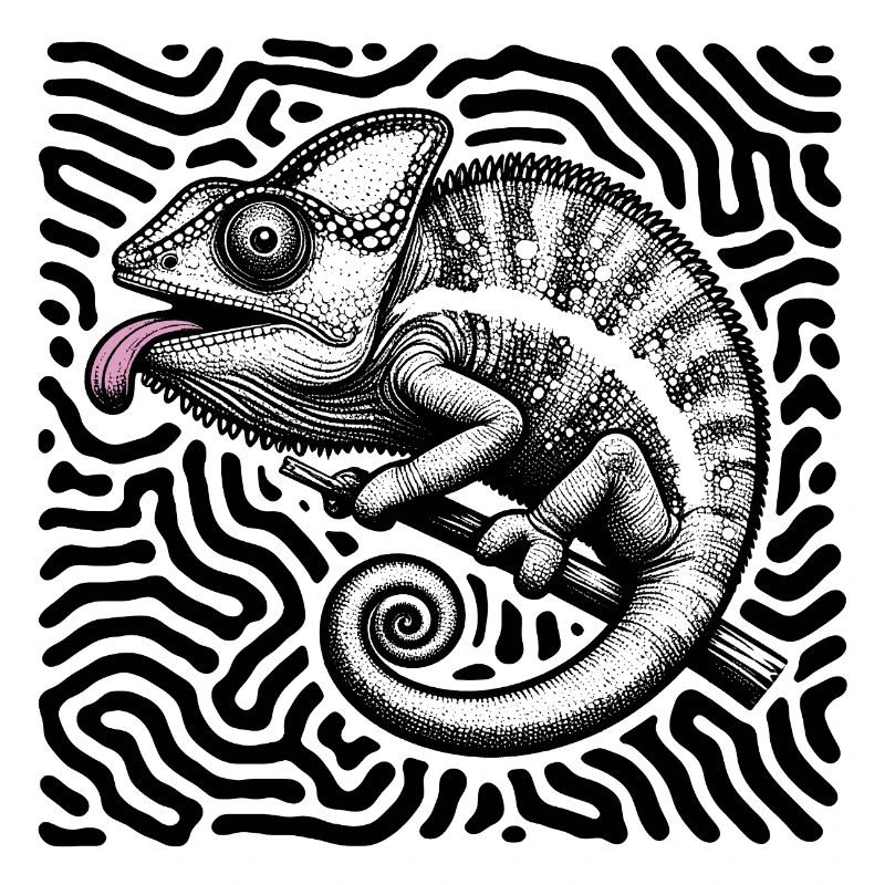 Chamäleon Psychedelisches Labyrinth Kunst