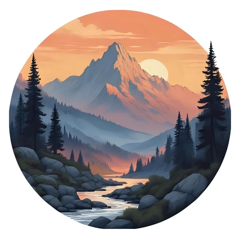 Mountain Landscape at Sunset