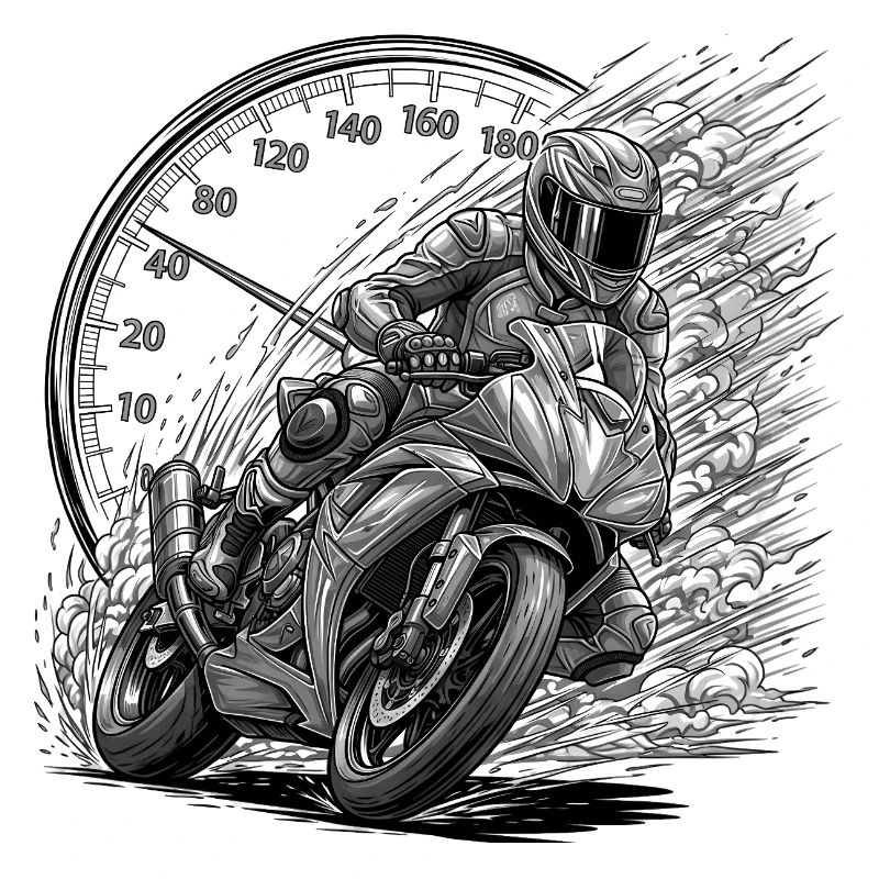 Biker driven by speed