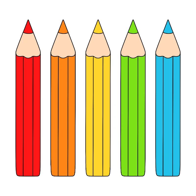 Vibrant Colour Pencil Array Design