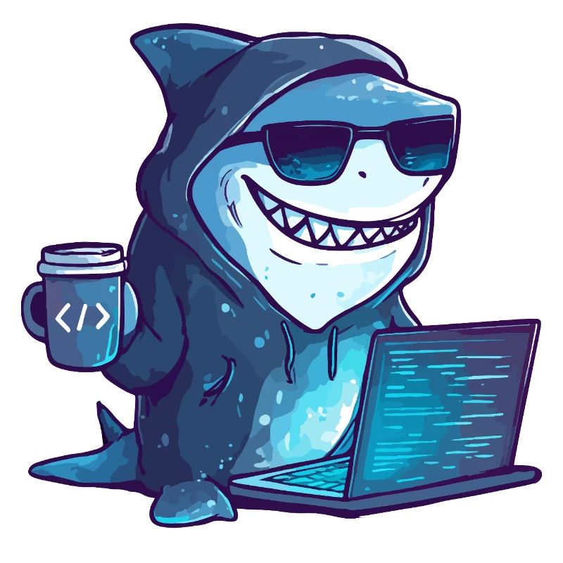 Cyber Shark Hacker Design