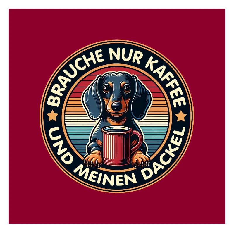 Teckel avec tasse à café