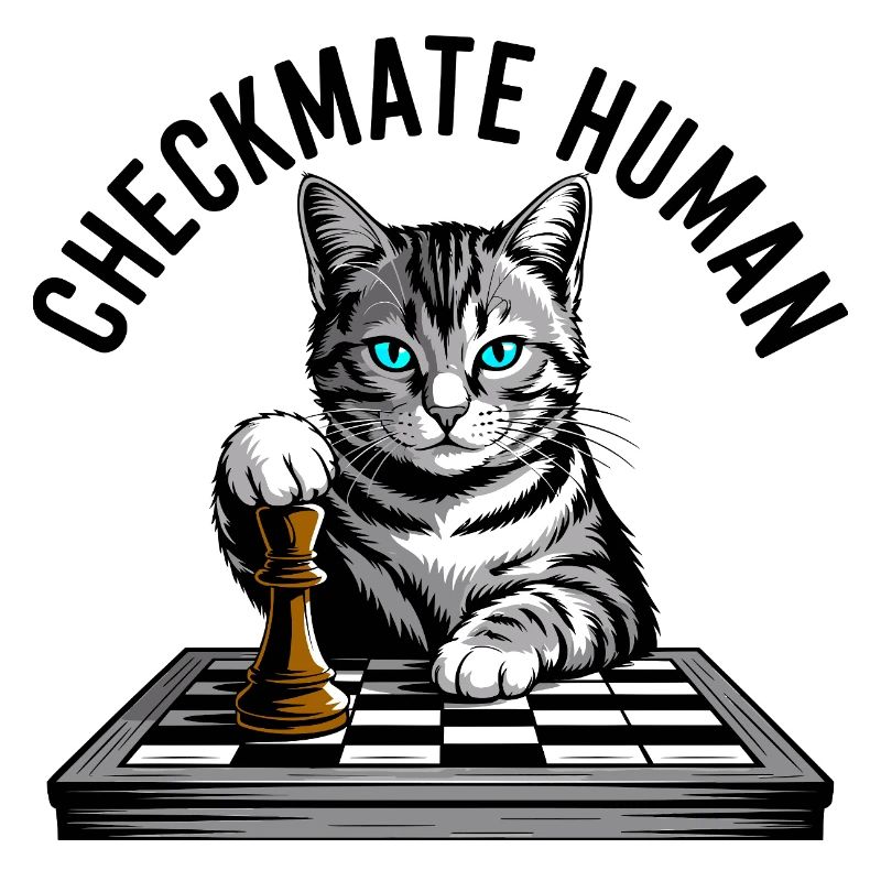 Chat Checkmate Drôle Echecs Design