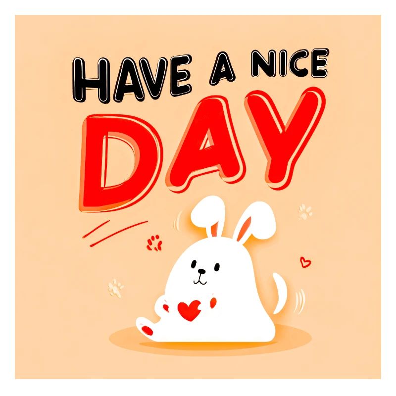 Cute bunny design with positive message