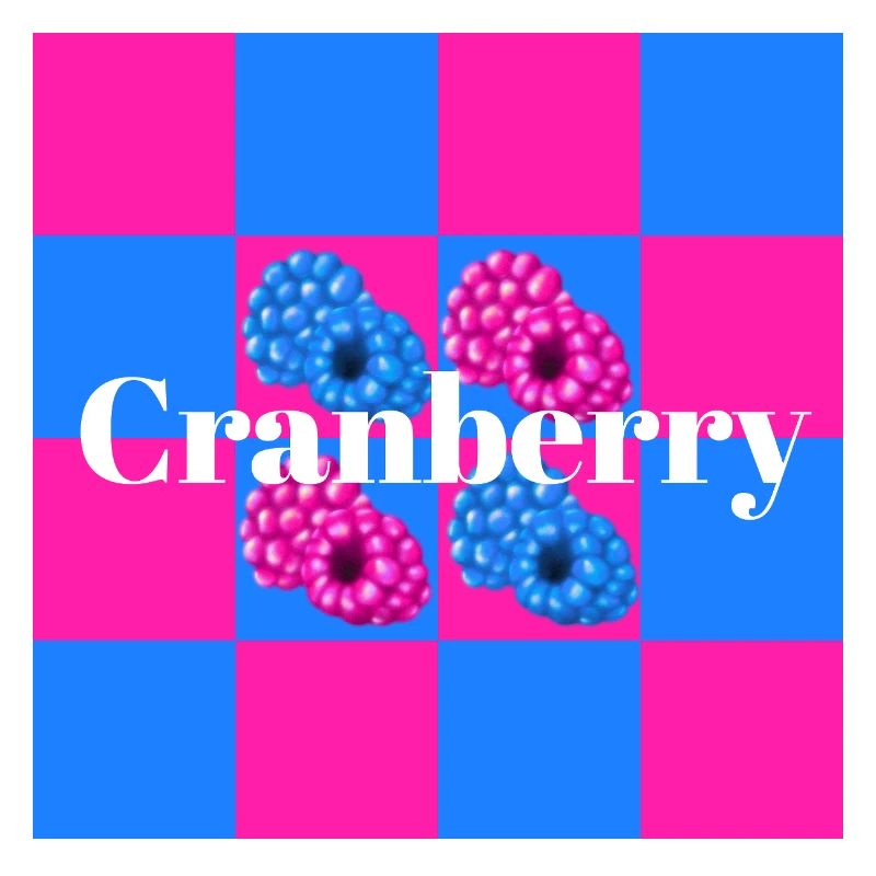 Vibrant berry patterns on color block background
