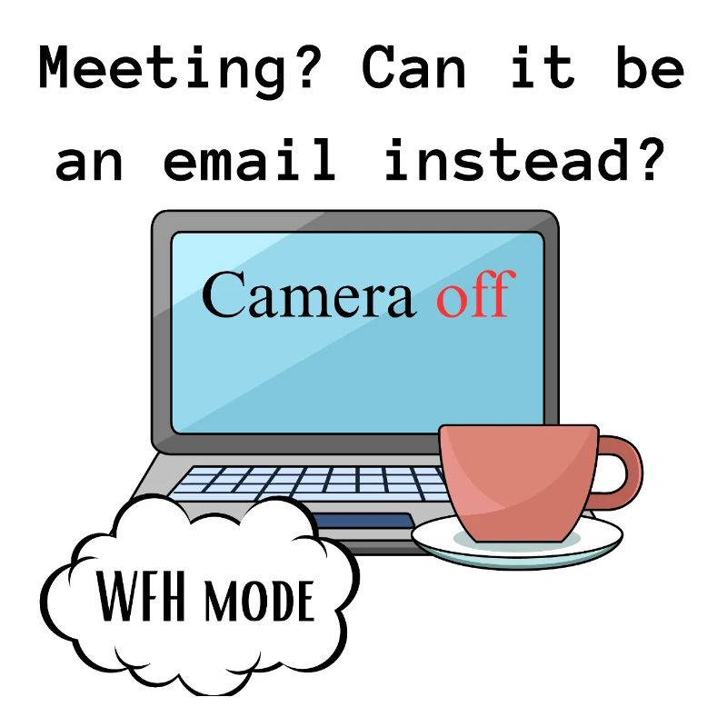 Treffen lustige WFH ändern Computermodus Arbeit.