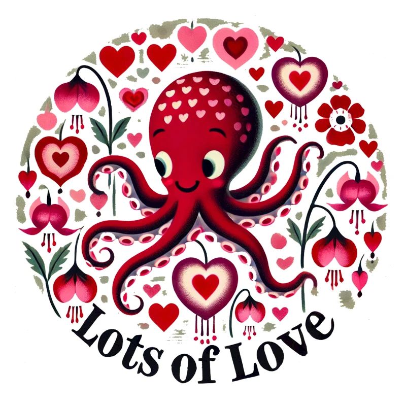 Octopus Heart Love Pattern