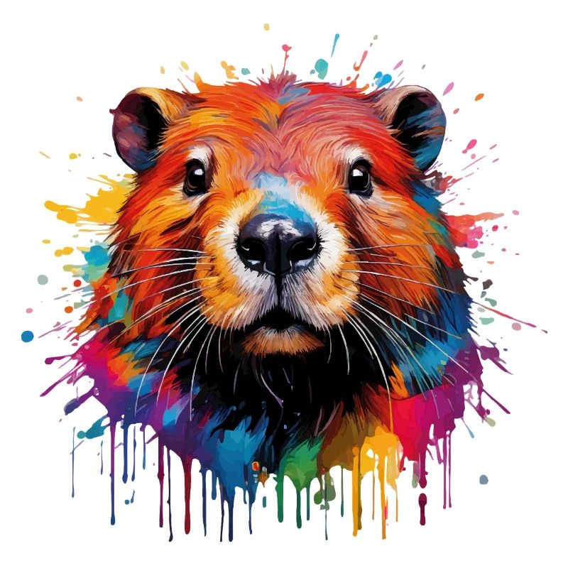 Conception d’aquarelle de castor coloré