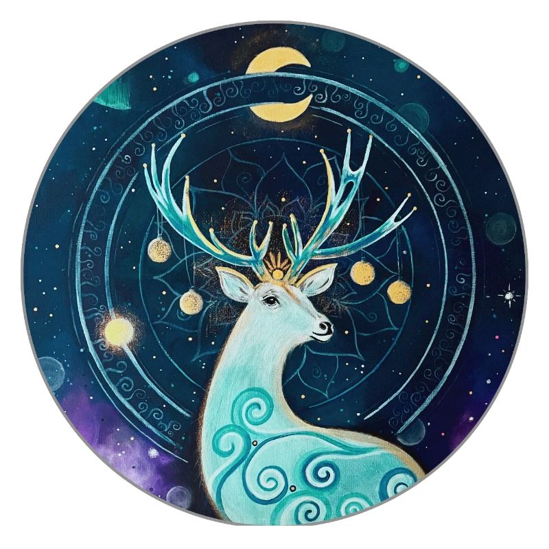 Mystical deer in the starry sky