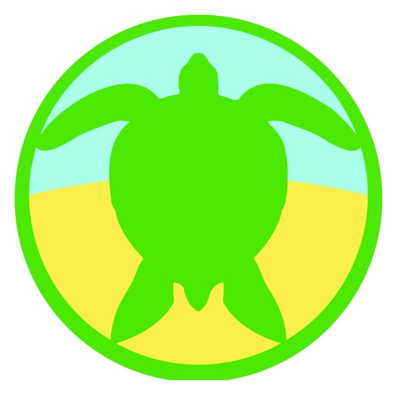 Turtle Logo Beach Water Sea Round Icon