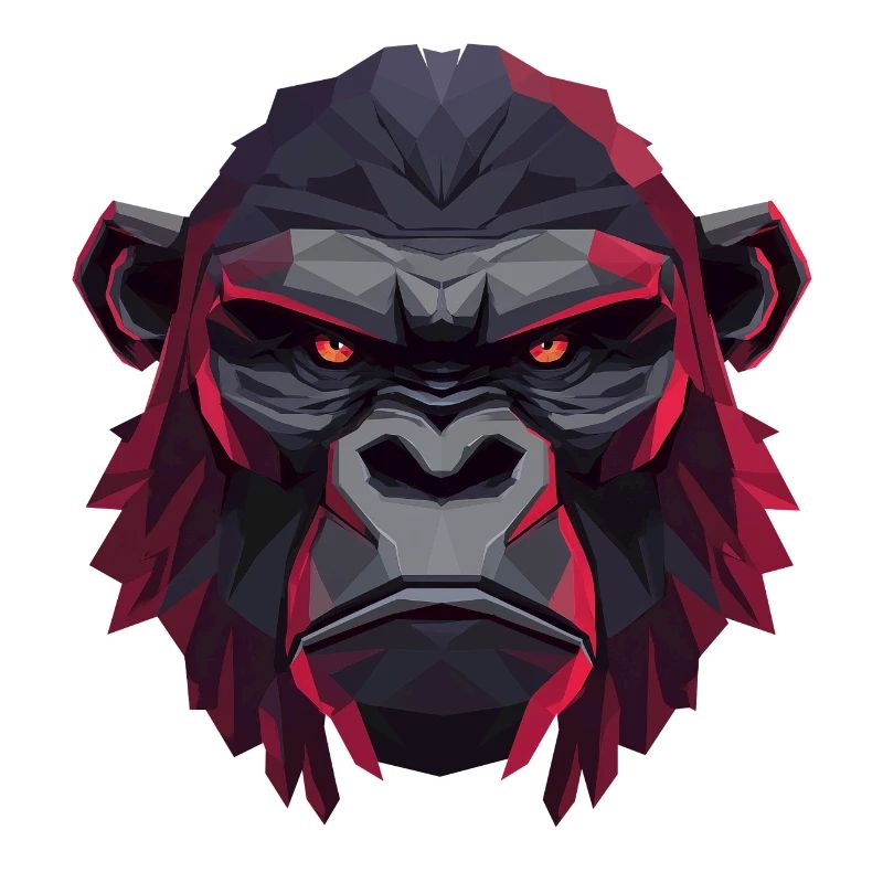 Geometric Gorilla Head