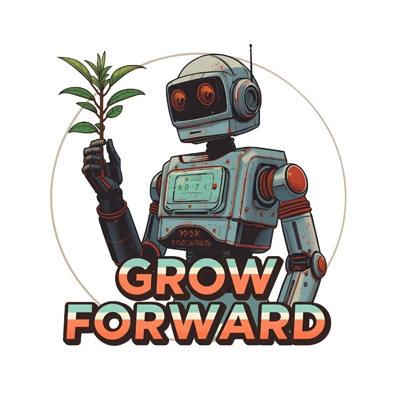 Grow Forward – Retro Sci-Fi Robot