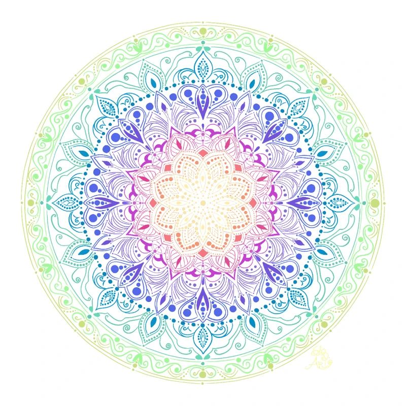 Fusion de mandala arc-en-ciel