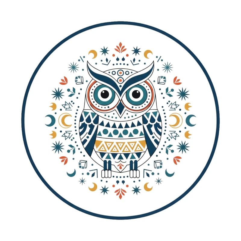 Tawny Owl Mandala Pattern