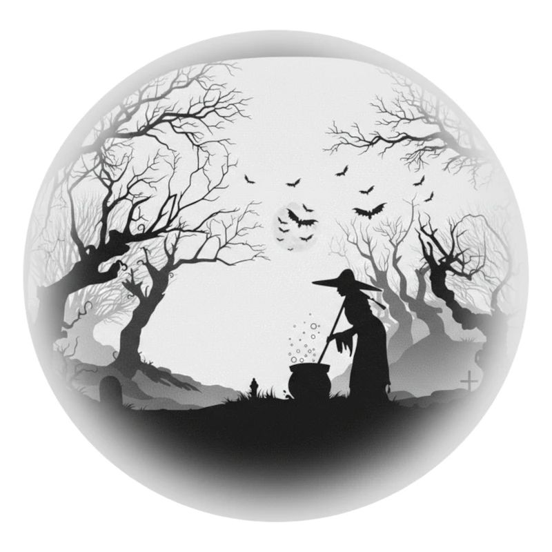 Haunted Forest Cauldron Silhouette