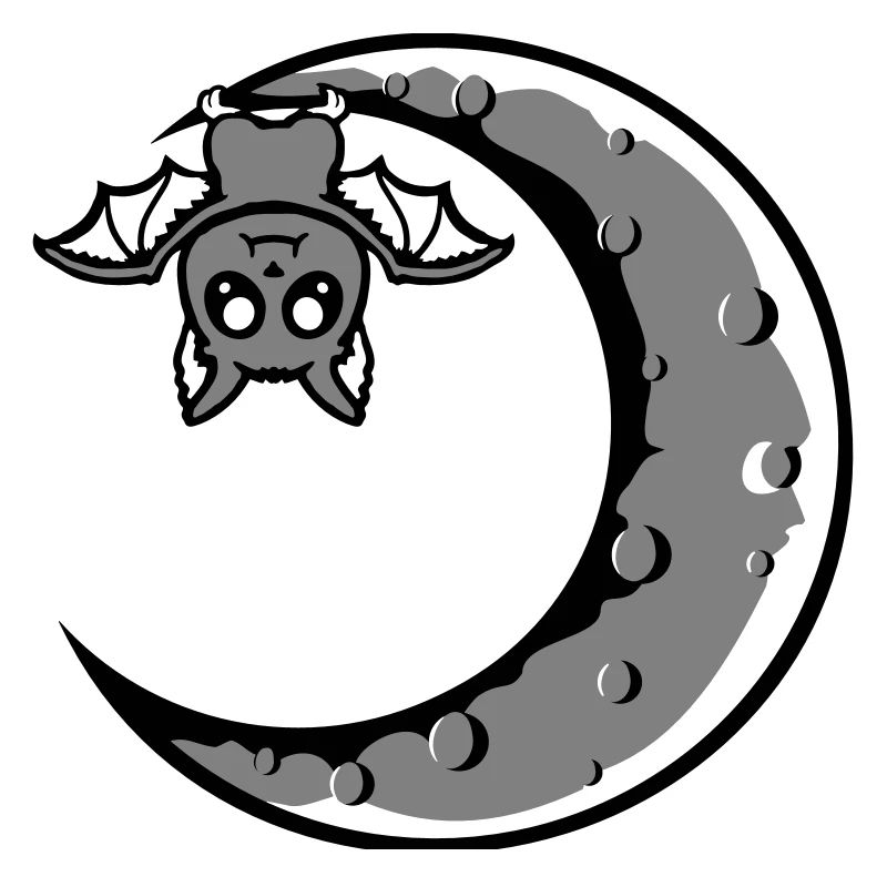 Cute Bat Crescent Moon Hanging Halloween Night