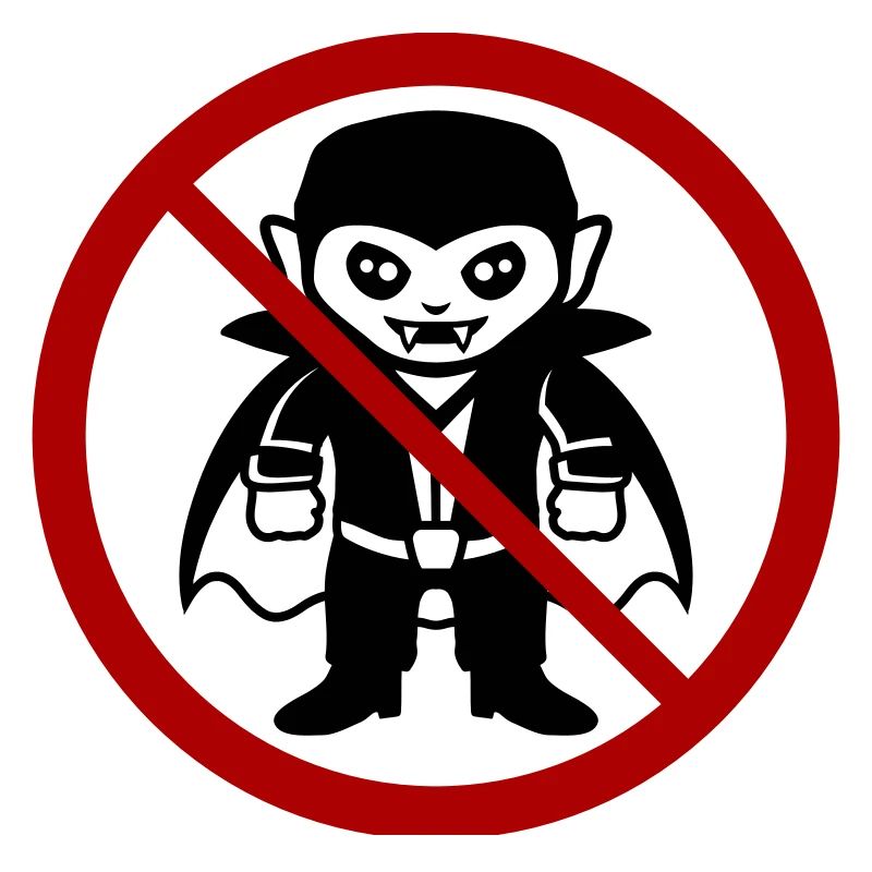 Pas un vampire ! Drôle de panneau d’interdiction Halloween