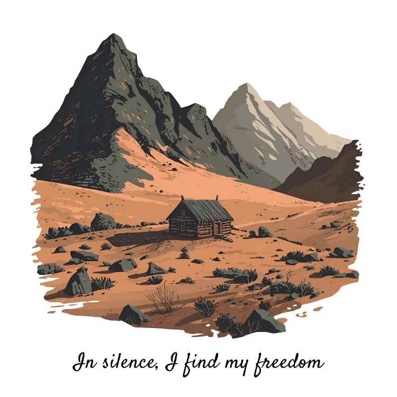 Citation de cabane de montagne - Dans le silence, la liberté