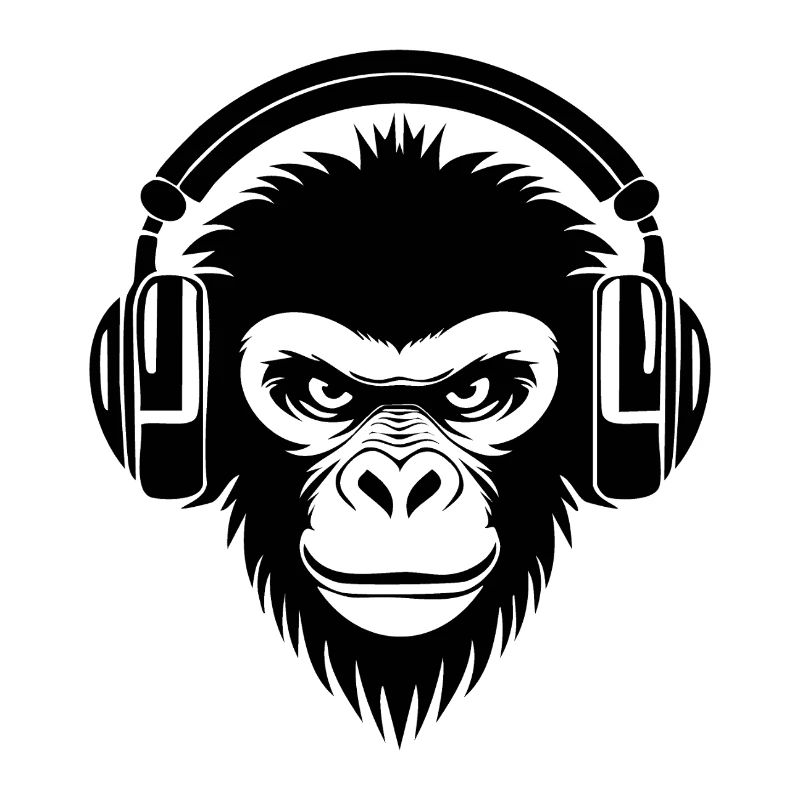 Finsterer Comic-Affe mit Kopfhörern Shirt
