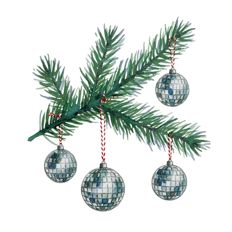 Fir Branch Disco Ornaments
